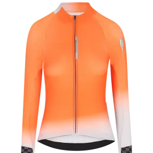 Akční Cena Q36.5 Gregarius Hybrid Collar fade long sleeve (Oranžová) - Cyklistický dres Endorphin Republic