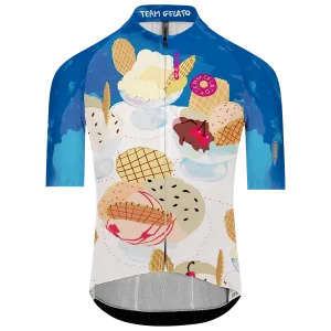 Q36.5 Gregarius Pro Team Gelato Jersey (Bílá) - Pánský cyklistický dres Endorphin Republic Nejlepší Volba