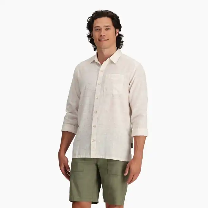 Royal Robbins HEMPLINE SPACED L/S (Červená) - Pánská košile Endorphin Republic Přímo Od Výrobce