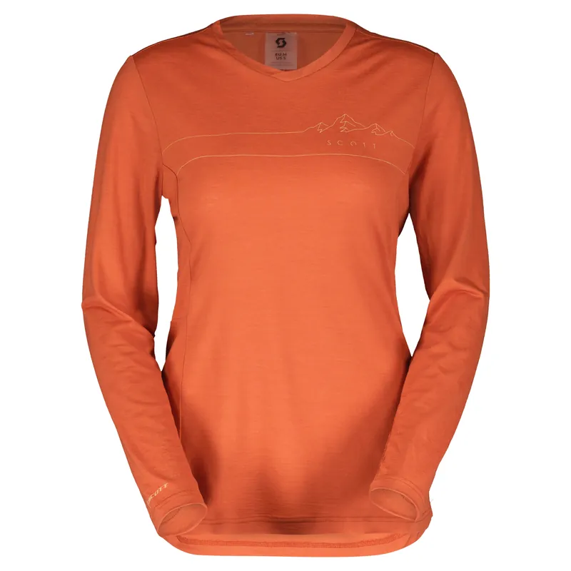 Horká Nabídka Scott Defined Merino LS (Oranžová) - Dámské tričko s dlouhým rukávem Endorphin Republic