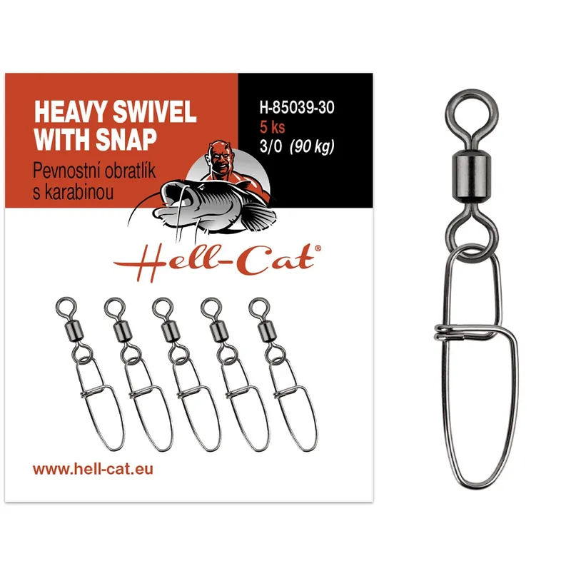 Tovární Cena Hell-Cat Pevnostní obratlík s karabinou Heavy Swivel with Snap 5ks