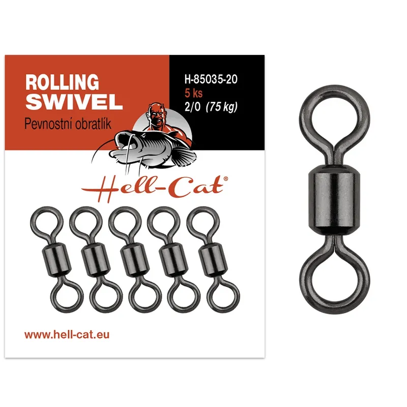 Hell-Cat Pevnostní obratlík Power Rolling Swivel 5ks Poslední Šance