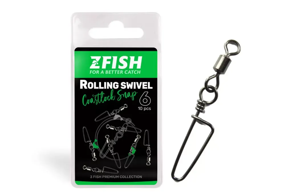 ZFISH Obratlík s Karabinou Rolling Swivel & Coastlock snap Horká Nabídka
