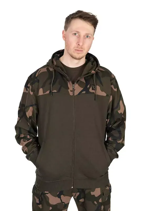 Ověřený Fox mikina FOX LW KHAKI/CAMO SPLIT ZIP HOODY AKCE