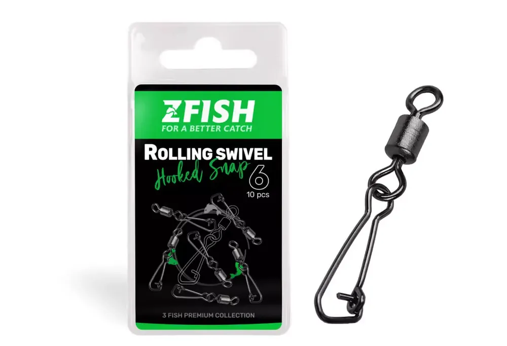 Sezónní Sleva ZFISH Obratlík s Karabinou Rolling Swivel & Hooked Snap