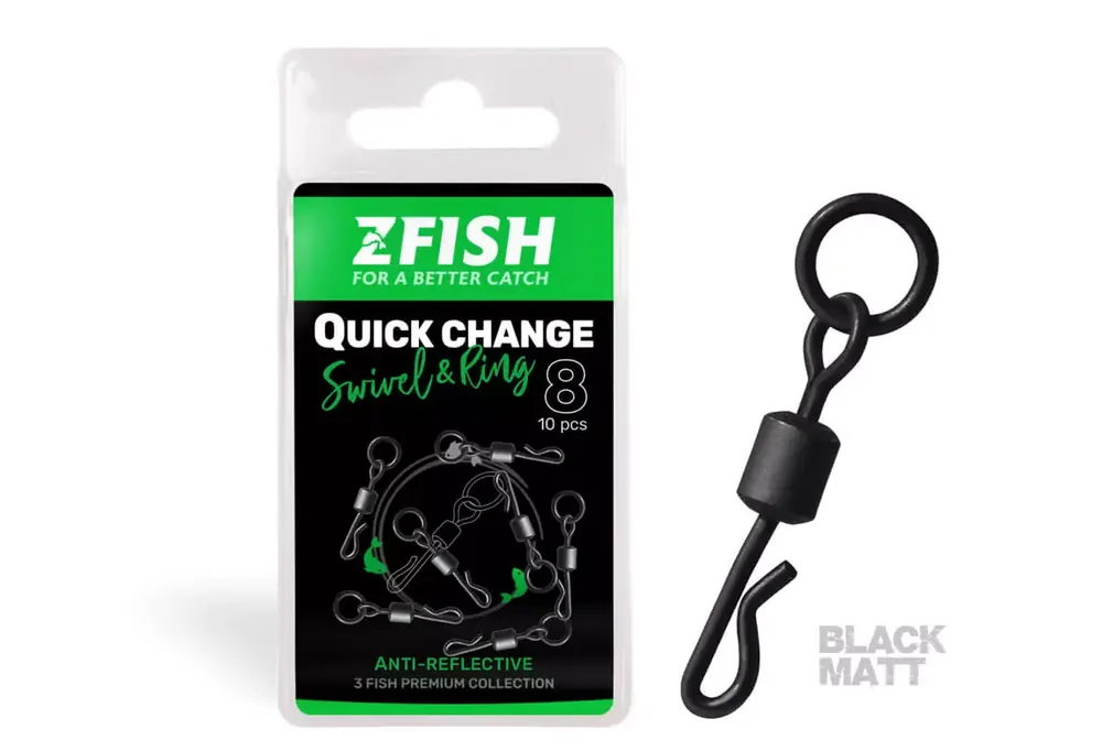 ZFISH Obratlík Quick Change Swivel with Ring vel.8 Akční Nabídka