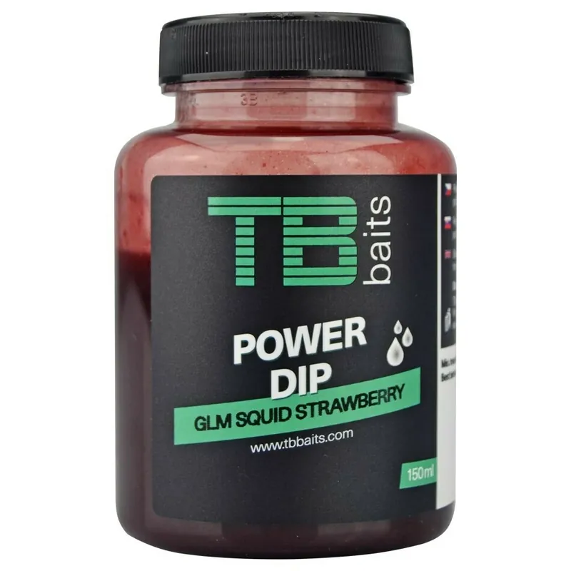 Dokud Zásoby Vydrží TB Baits Power Dip GLM Squid Strawberry 150 ml