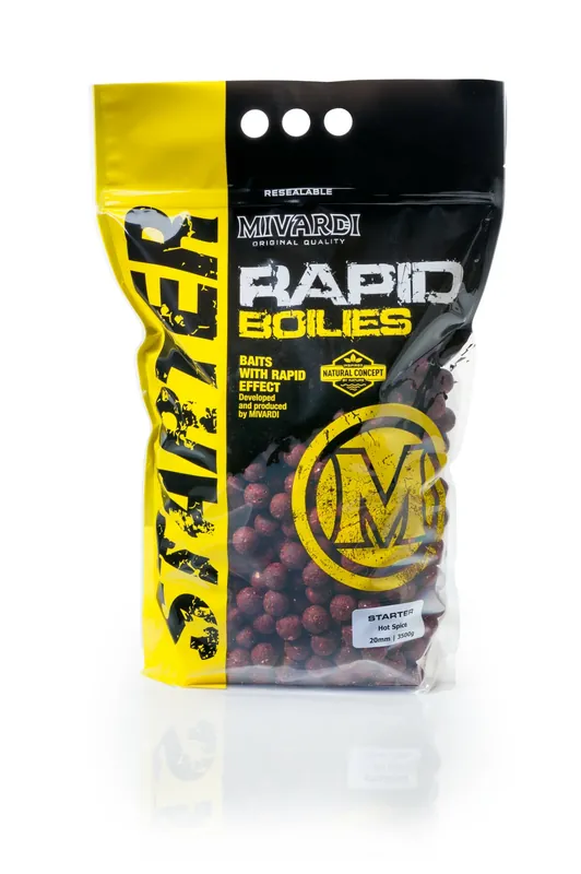 MIVARDI Rapid Boilies Starter - Hot Spice (3500g 20mm) Akční Nabídka