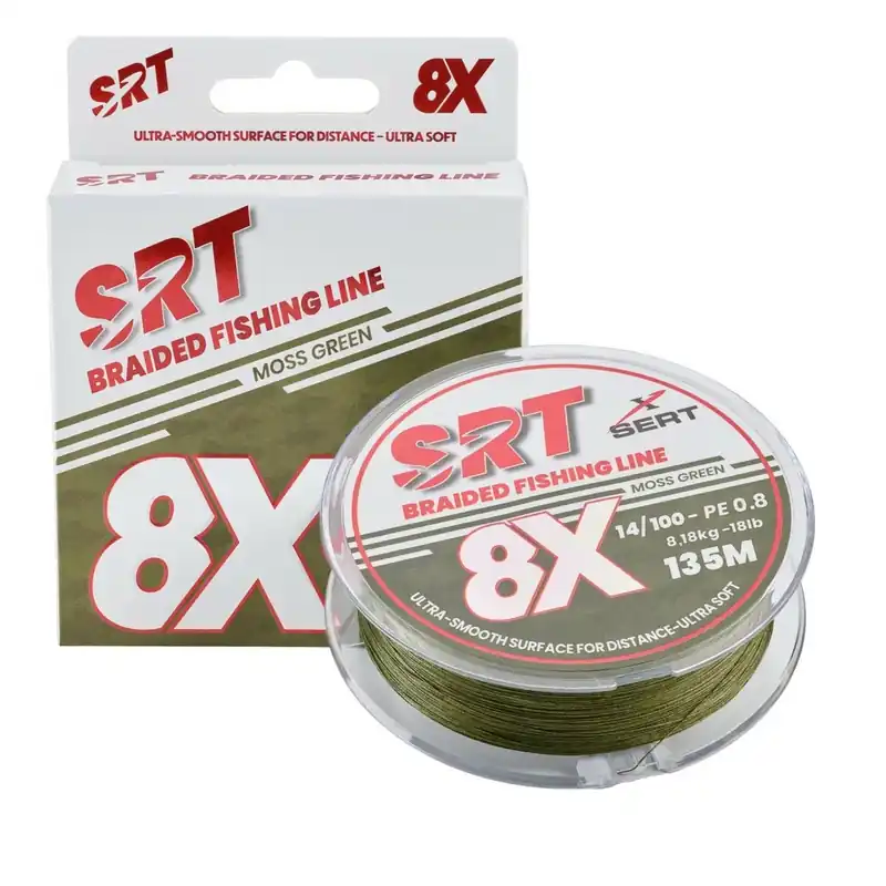 Vysoce Kvalitní Sert splétaná šnůra 4X SRT Moss Green 135M