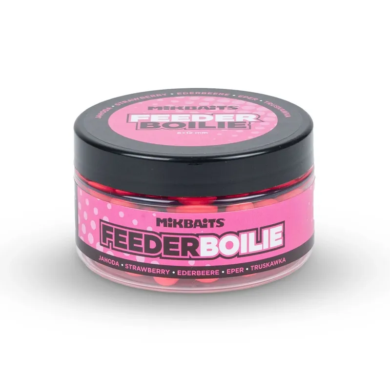 Omezená Nabídka MIKBAITS Feeder boilie 100ml - Jahoda 8 + 12 mm