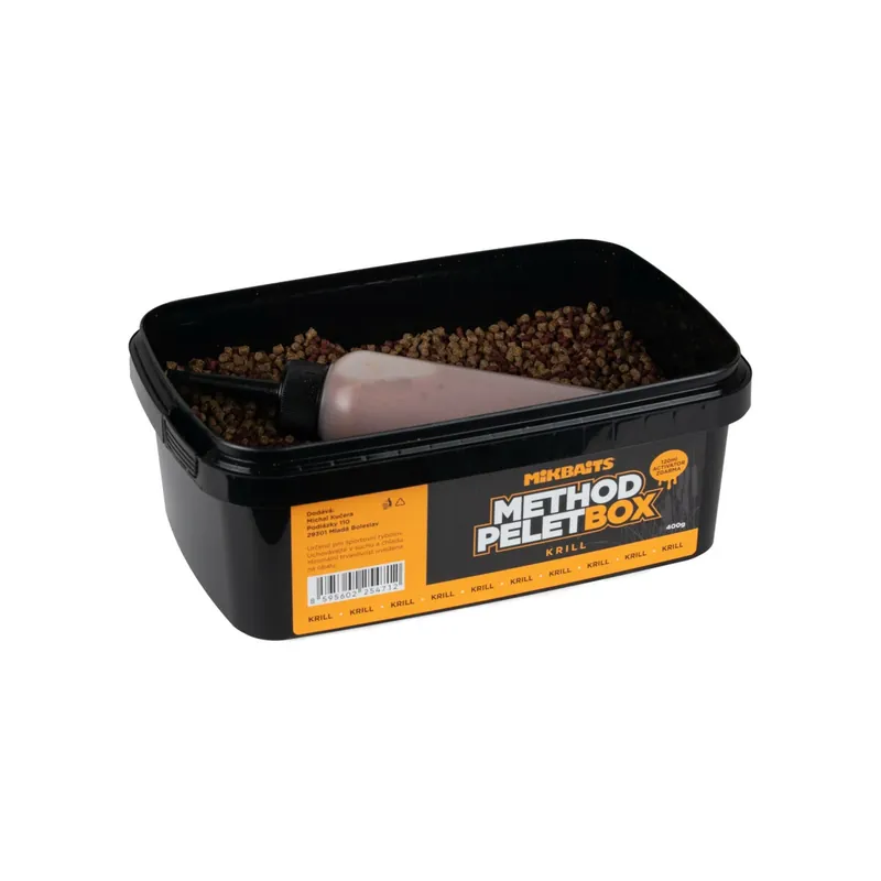 Super Cena MIKBAITS Method pelet box 400g + 120ml Activator - Krill