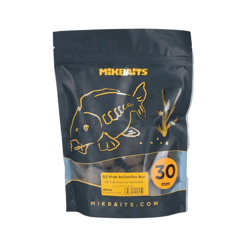 MIKBAITS Gangster boilie 300g - G2 Krab Ančovička Asa 30mm Finální Výprodej