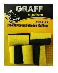 Graff Zig-Rig Plovoucí váleček 10x17mm Černá/Žlutá 5ks VÝPRODEJ Víkendová Akce