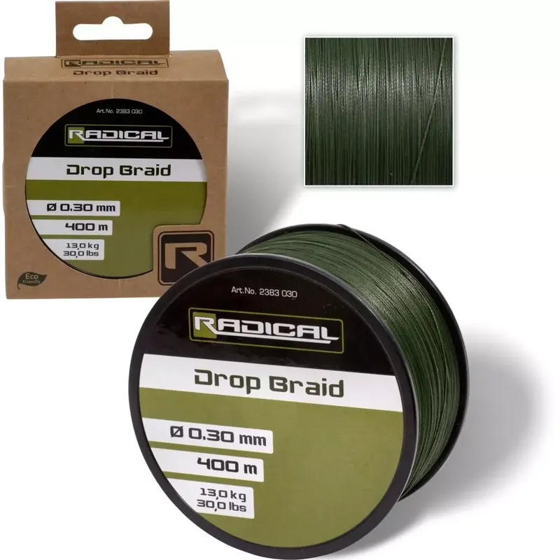 Top Prodej Radical Pletená šňůra 400m 11,3kg, 0,25mm - tmavozelená AKCE