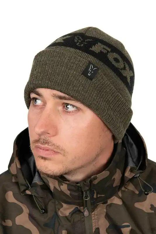 FOX Čepice COLLECTION BEANIE HAT - GREEN & BLACK Nejlepší Volba