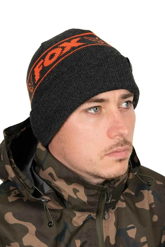 Omezená Nabídka FOX Čepice COLLECTION BEANIE HAT - BLACK & ORANGE