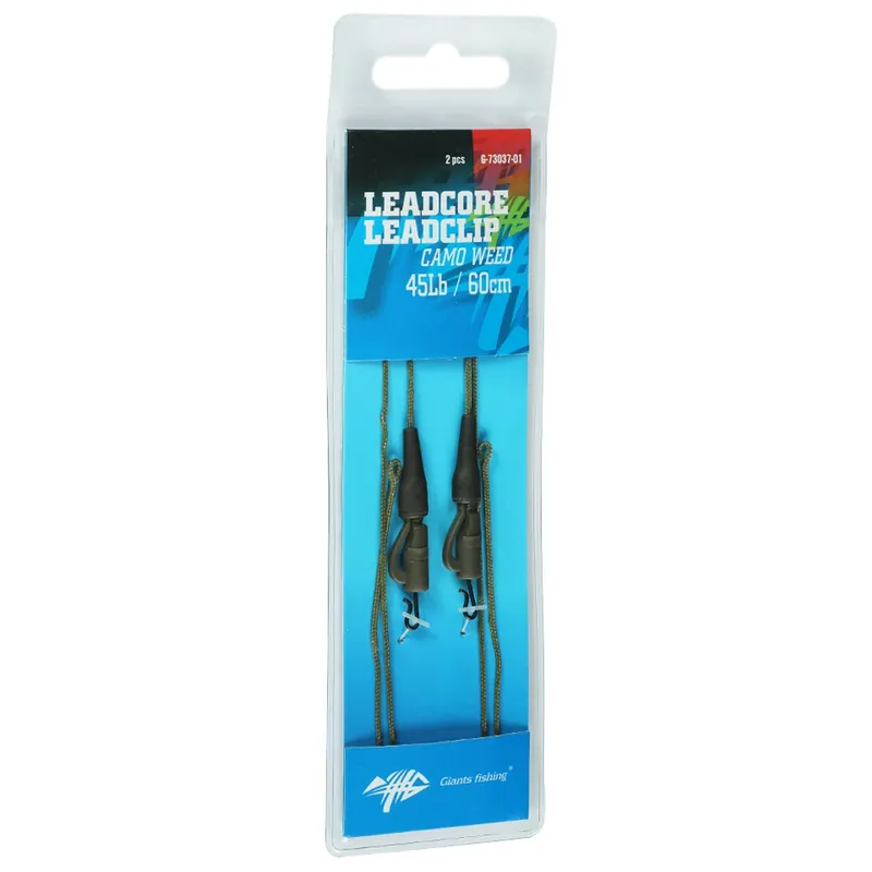 Giants fishing Montáž s olověnou šňůrkou Leadcore 45Lb Leadclip (2ks) 60cm Must-Have