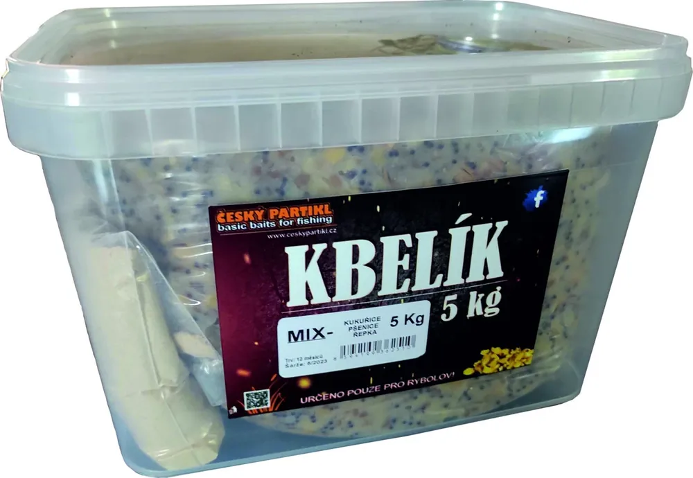 Super Cena ČESKÝ PARTIKL 5kg vařený partikl MIX kbelík + DÁREK
