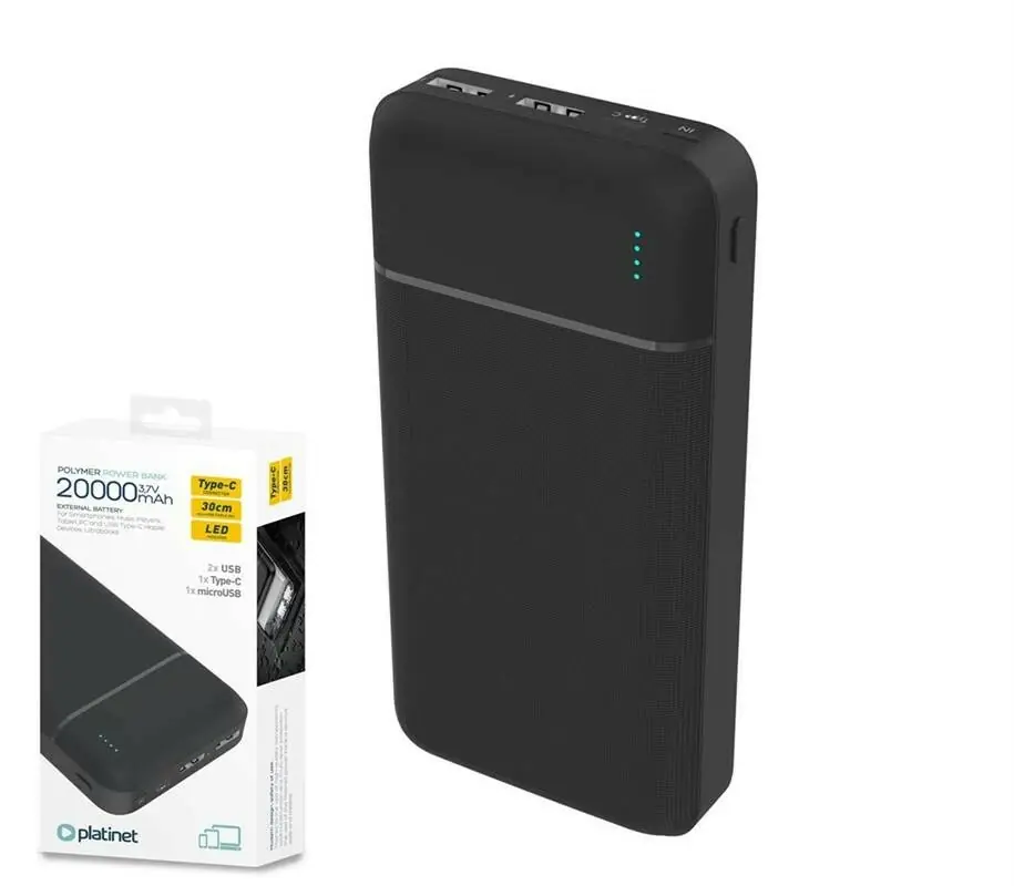 Oblíbený Platinet Power Bank 20000mAh černá