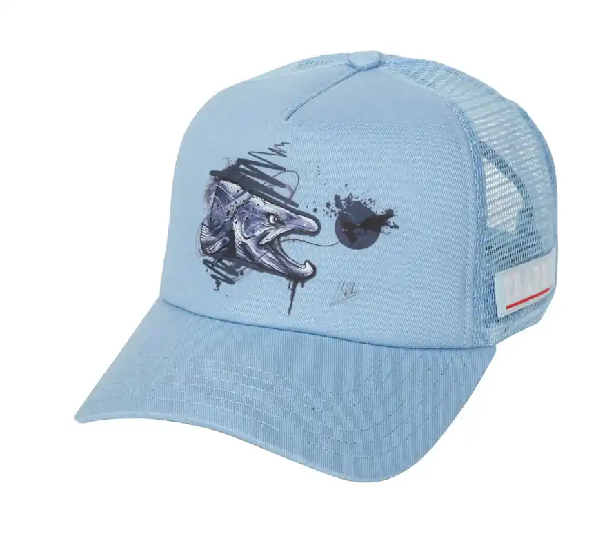 TRAPER Rybářská kšiltovka ART TROUT BLUE Jen Po Omezenou Doba