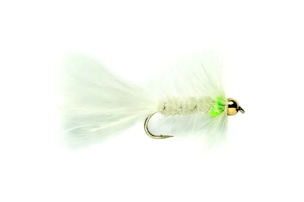 Bezpečná Platba Fulling Mill WOOLLY BUGGER WHITE & GREEN (GOLD NUGGET)