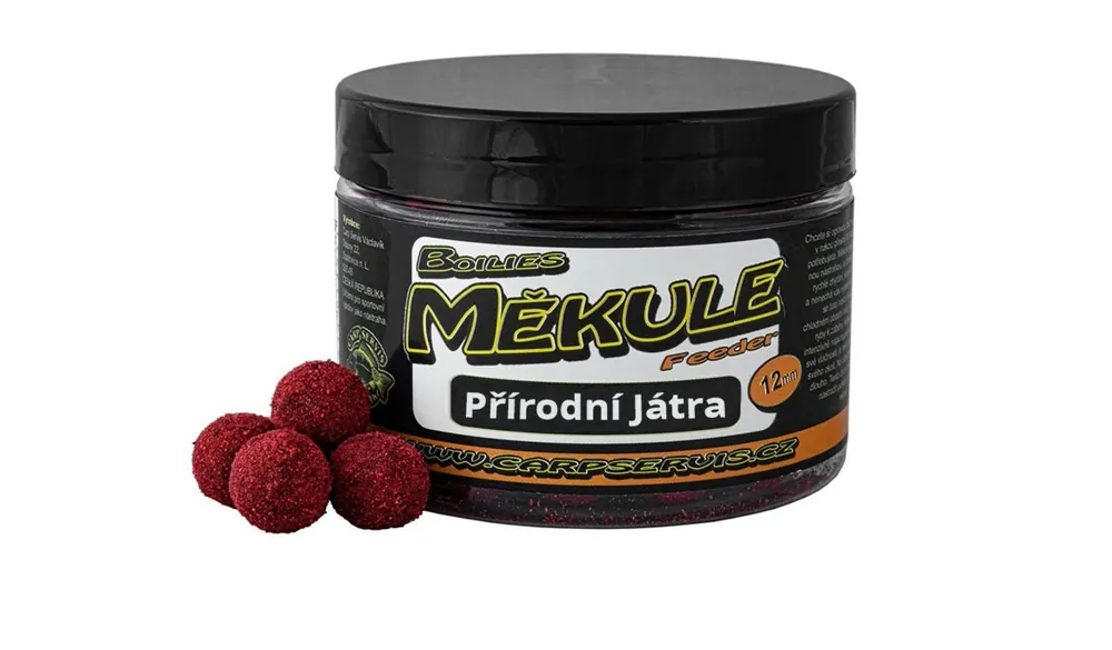 Nová Kolekce CARP SERVIS VÁCLAVÍK Boilies Měkule Feeder - 100 g/12 mm/Přírodní játra