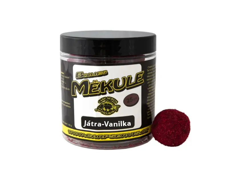 CARP SERVIS VÁCLAVÍK Boilies Měkule - 140 g/25 mm/Játra-Vanilka Novinka