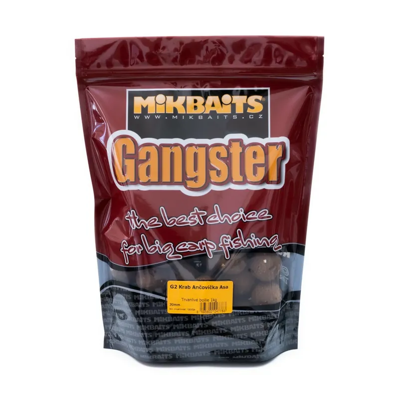Jen Po Omezenou Doba Mikbaits Gangster boilie G2 Krab Ančovička Asa - 900g 30mm