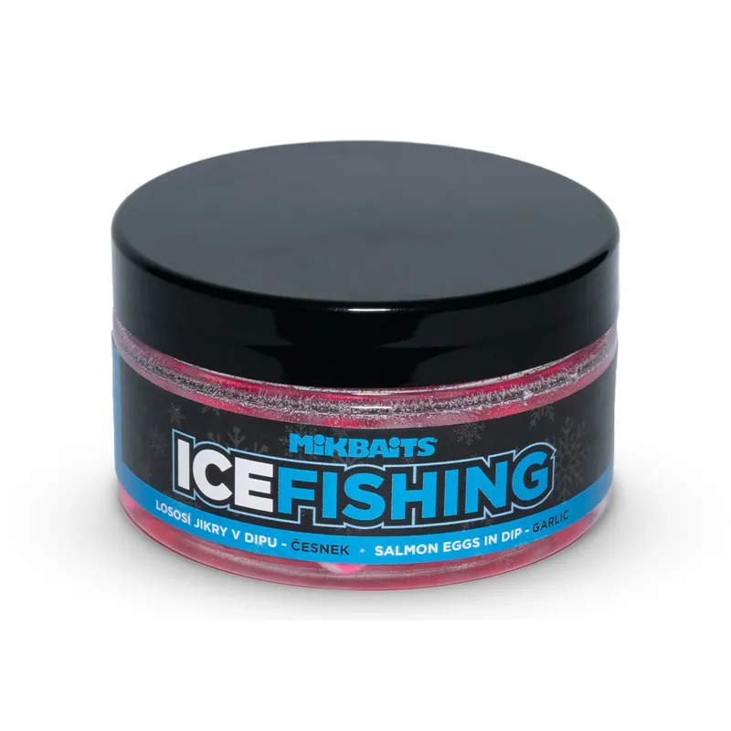 MIKBAITS ICE FISHING pstruh řada - Lososí jikry v dipu Česnek 100ml Cenová Bomba