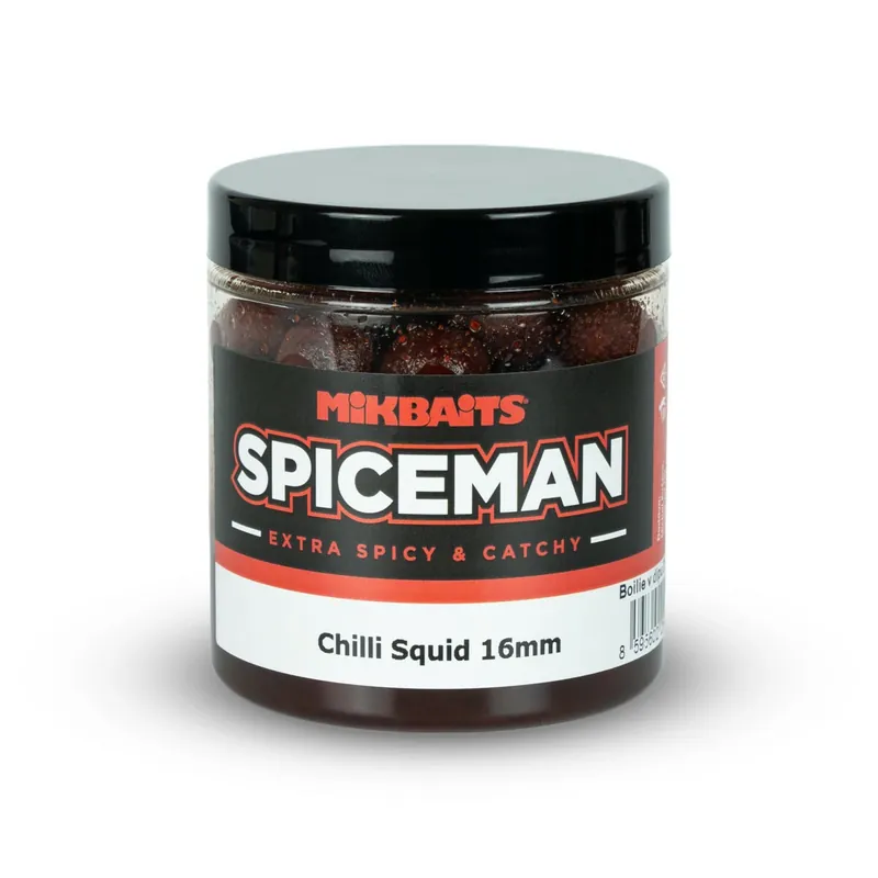 MIKBAITS Spiceman boilie v dipu 250ml - Chilli Squid 16mm Originální