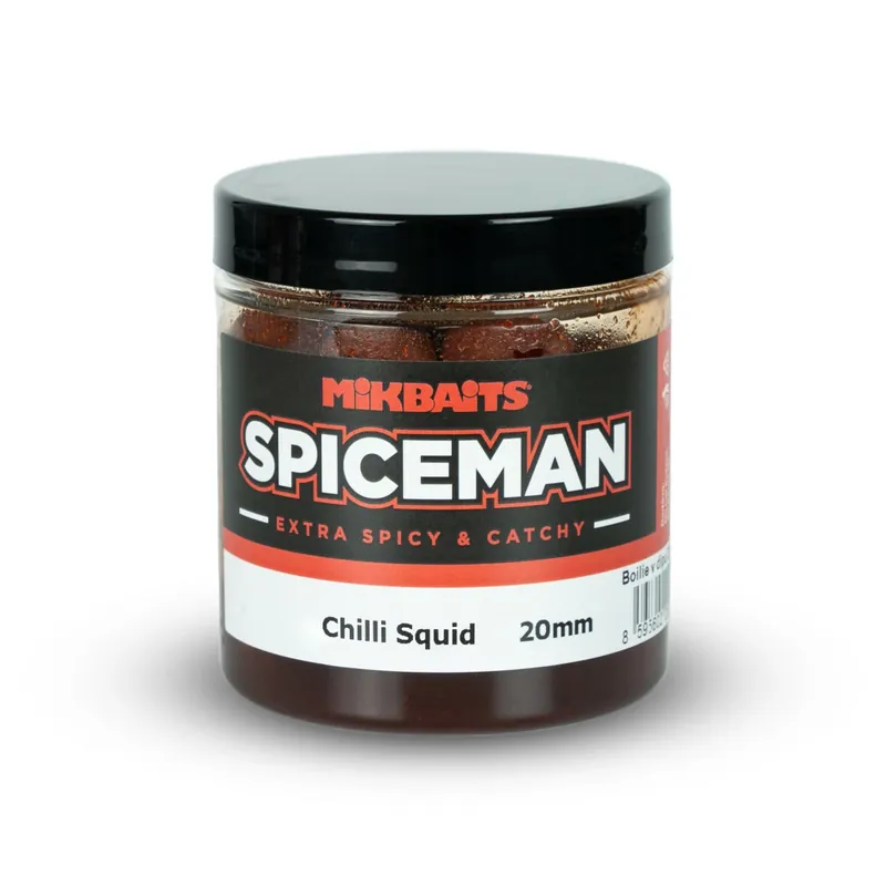 Časově Omezené MIKBAITS Spiceman boilie v dipu 250ml - Chilli Squid 20mm