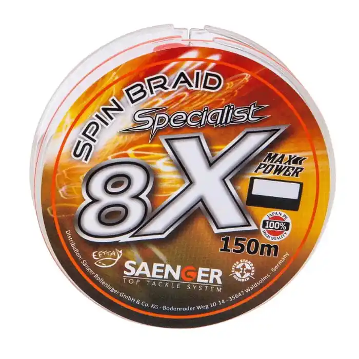Koupit Online Sänger 8X Specialist Spin Braid 0,18 mm 150 m 15,9 kg Fluo Orange