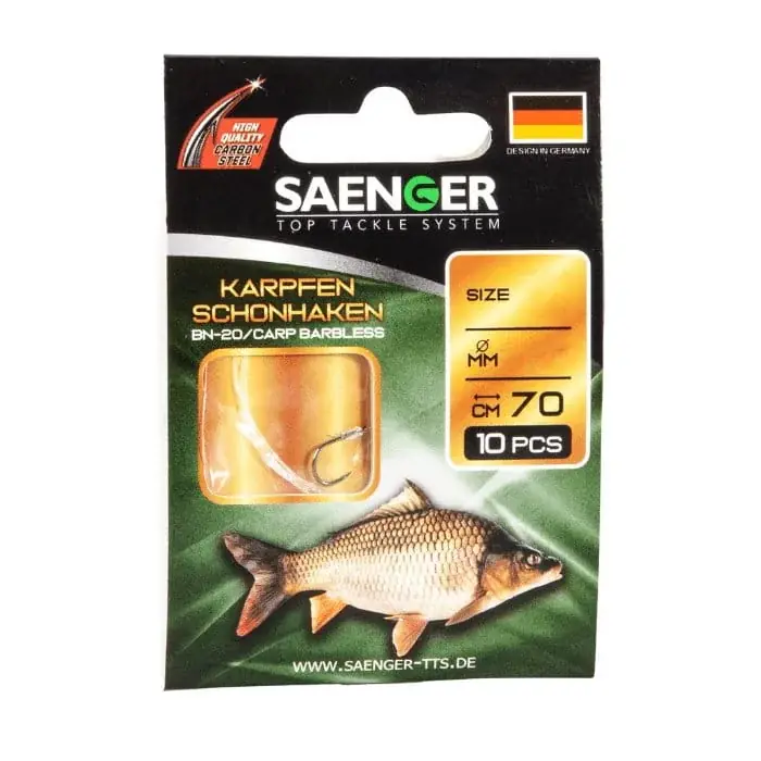 Super Cena Sänger Karpfen Schonhaken BN-20 – 70cm Größe 6 7,7kg 0,28mm