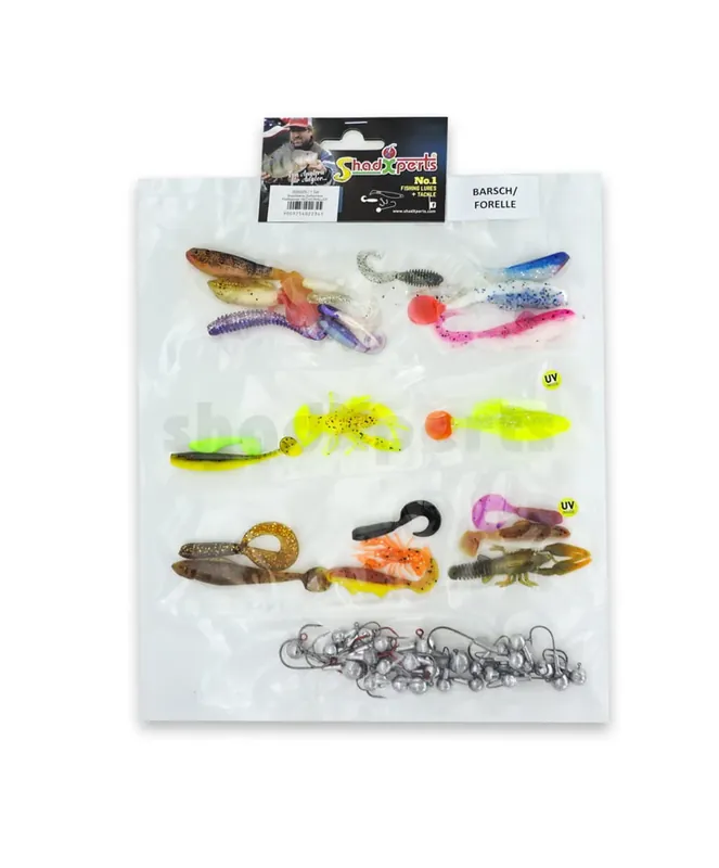 SX Zielfisch-Set Forelle/Barsch Stillwasser 23 Shads 17 Jigköpfe Cenový Hit