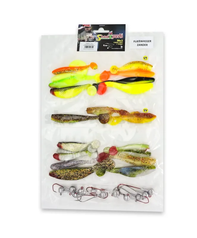 Objednat Nyní SX Zielfisch-Set Fließwasser 12 Shads 9 Jigköpfe