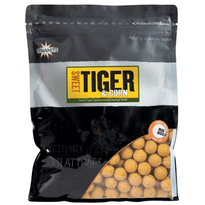 Dynamite Baits Sweet Tiger & Corn Boilie 20 mm 1 kg Omezená Nabídka
