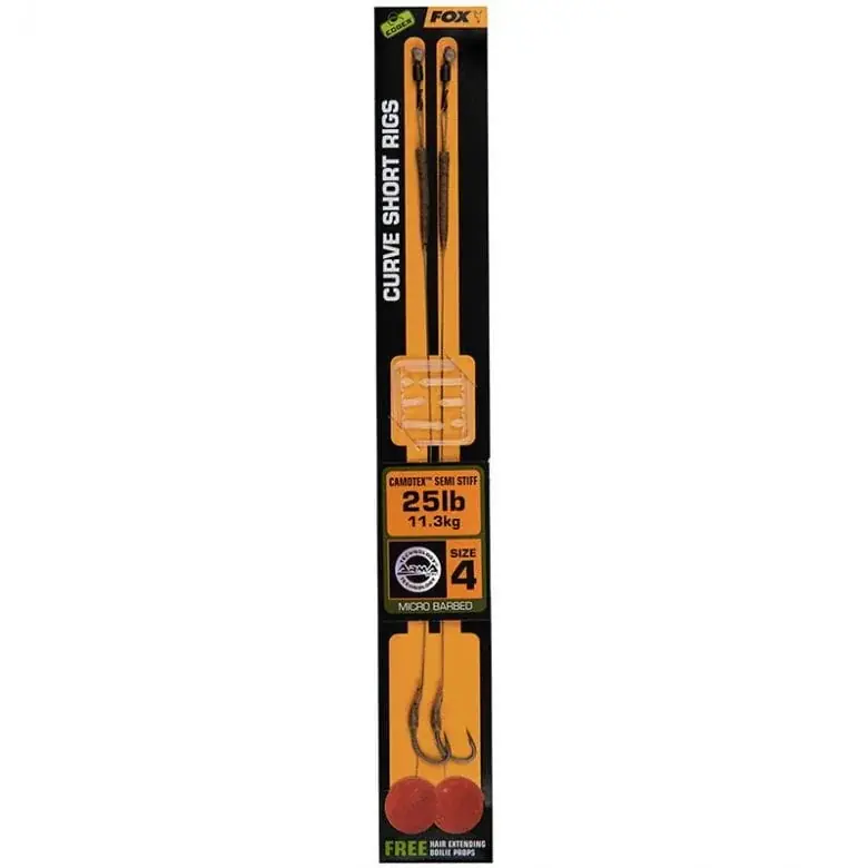 Fox Edges Curve Short Rig Hakengröße 4 25 lbs 2 Stück Kup Teď