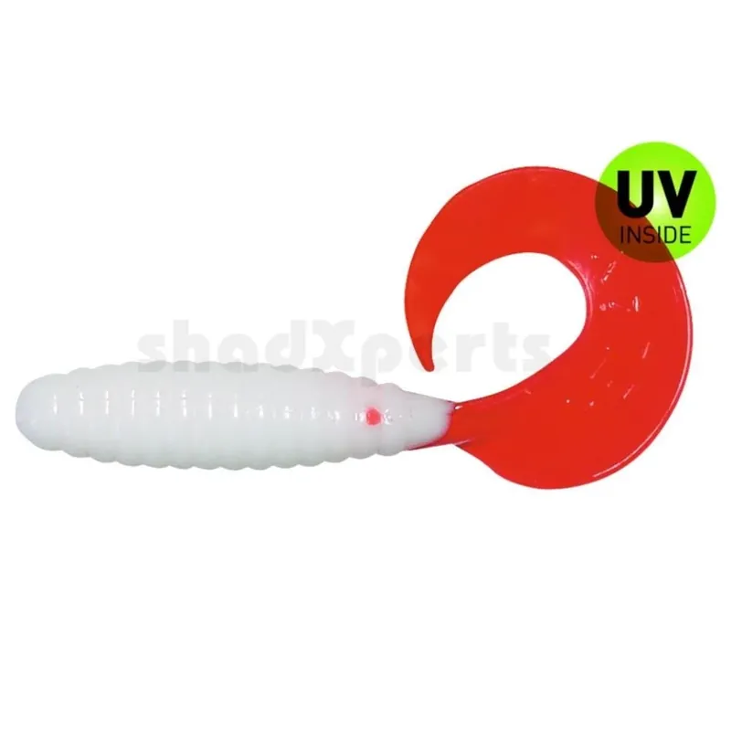Relax Twister 8 cm (4") Reinweiß/Red Tail 5 Stück Oblíbený