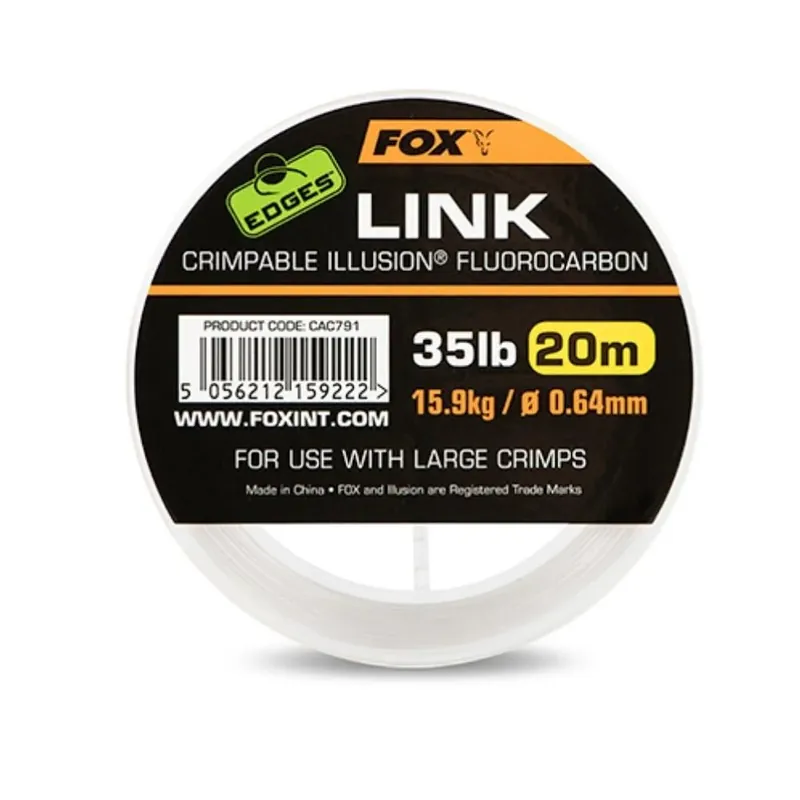 Časově Omezené Fox Edges Link Illusion Fluorocarbon 0,64 mm 35 lbs 20 Meter