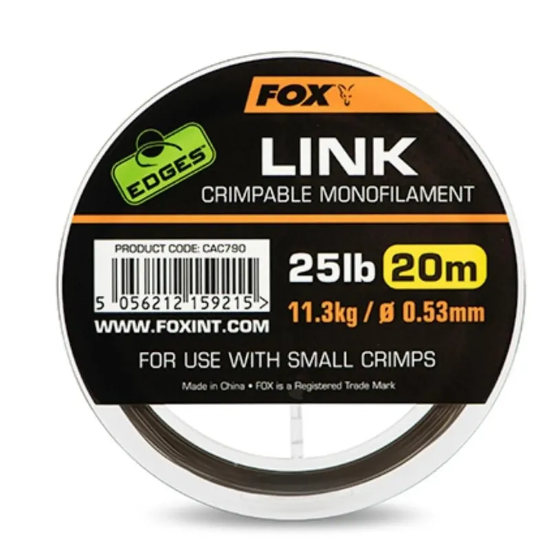 Fox Edges Link Trans Khaki Mono 0,53 mm 25 lb 20 Meter Originální