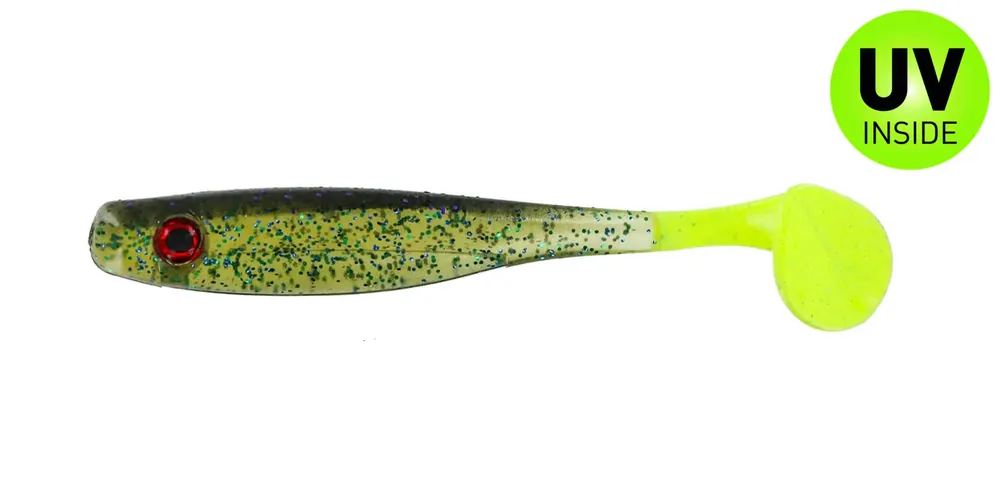 Akční Cena SX Suicide Shad 9 cm (3,5") Spray Grass/Chart Tail 5 Stück