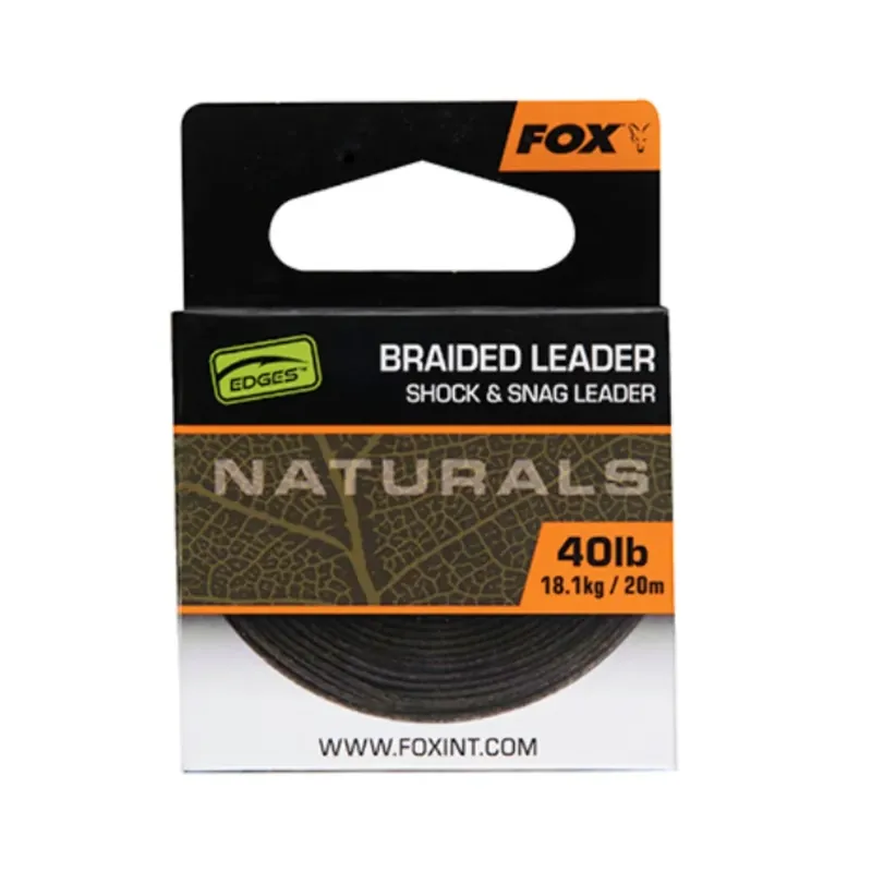 Pouze Dnes Fox Naturals Braided Leader 40 lbs 18,1 kg 20 Meter