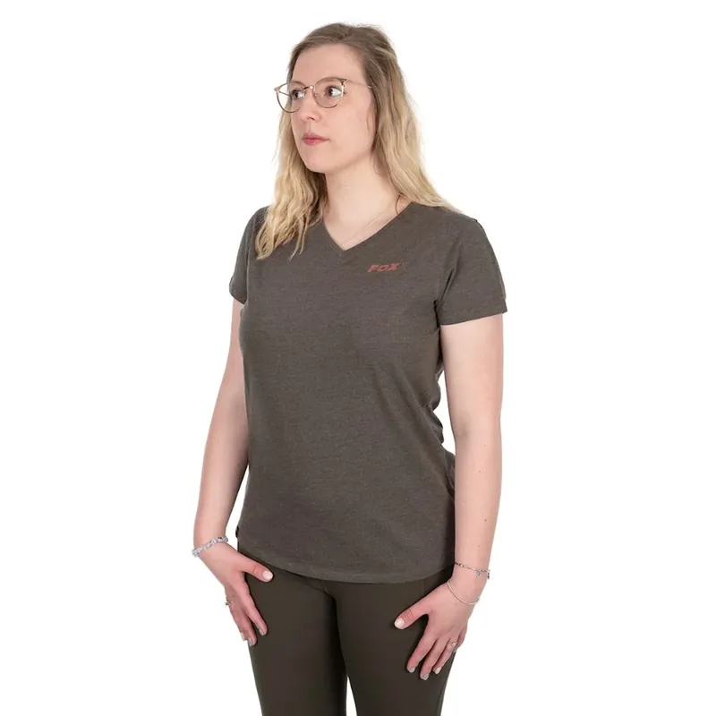 Fox Damen V-Ausschnitt T-Shirt Large (UK 16-18) Časově Omezené
