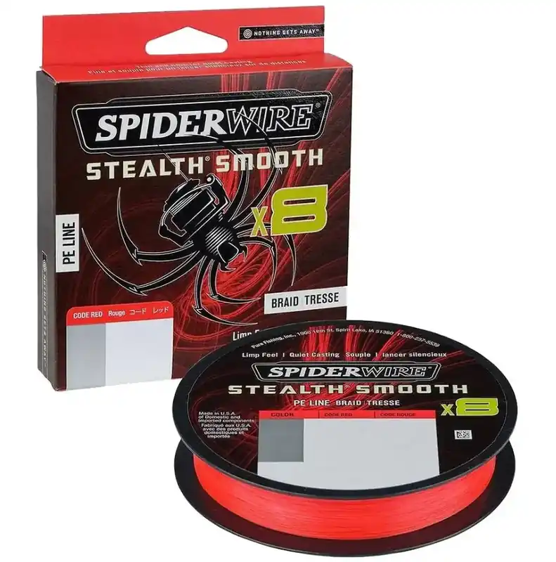 Dokud Zásoby Vydrží Spiderwire Stealth Smooth x8 PE-Braid 0,15 mm 16,5 kg 300 m Code Red