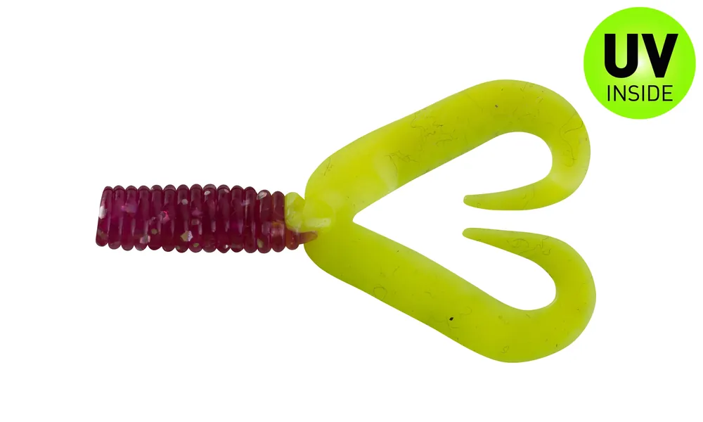 Relax Twister Doubletail 4 cm (1,75") Violett Transparent Fire-Tail 5 Stück Akce