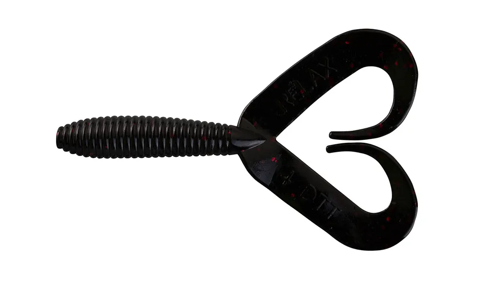 Novinka Relax Twister Doubletail regulär 7 cm (3") Schwarz Rot Glitter 5 Stück