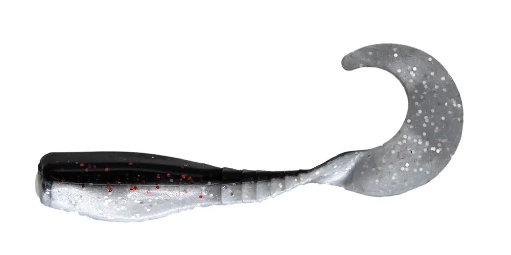 Jen Po Omezenou Doba Relax Curly Tail Crappie Minnow 5 cm (2") Neon-Black / Pearl-Silver 5 Stück
