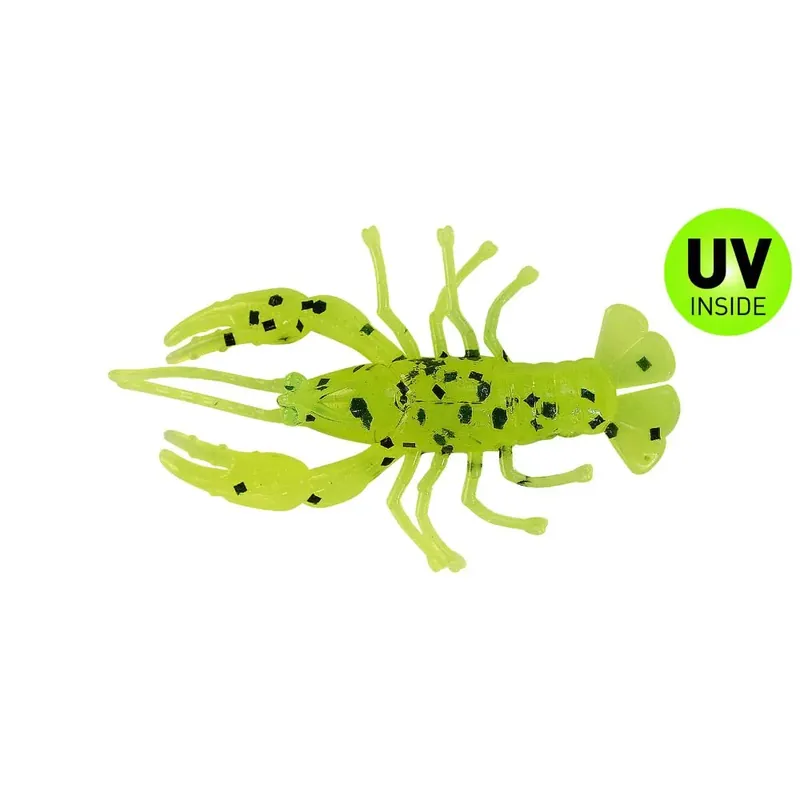 Relax Baby Crawfish 3,5 cm (1,5") Fluogelb / Schwarz-Glitter 5 Stück Sleva