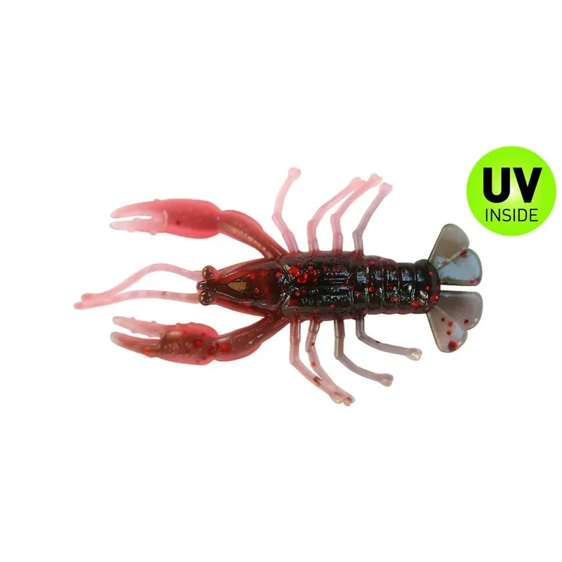 Relax Baby Crawfish 3,5 cm (1,5") Blutrot Schwarz Rot-Glitter 5 Stück Přímo Od Výrobce