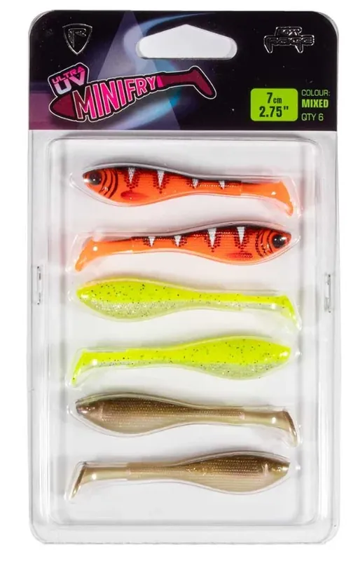Fox Rage UV Micro Mini Fry Mixed Lure Pack 7 cm 6 Stück Sezónní Sleva
